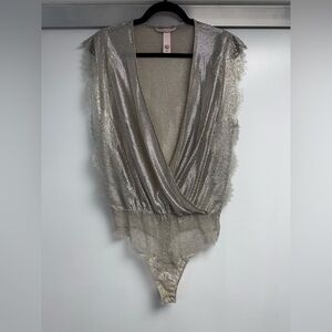 Metallic Silver Bodysuit